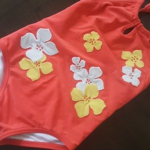 Janie and jack 12 18 M orange Hawaiian bathingsuit